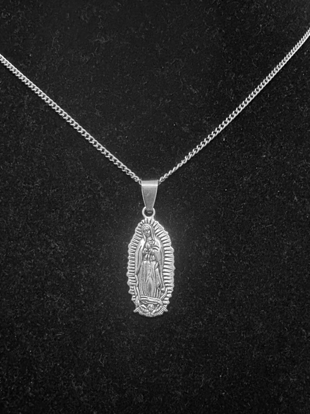 Virgin Mary/Our Lady Guadalupe Pendant Necklace - Silver